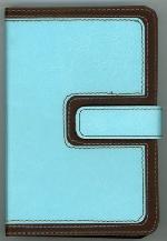 KJV Compact Ultrathin Bible, Brown and Blue Leathertouch with Magnetic Flap