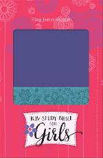 KJV Study Bible for Girls Grape/Surf Blue, Floral Design Duravella